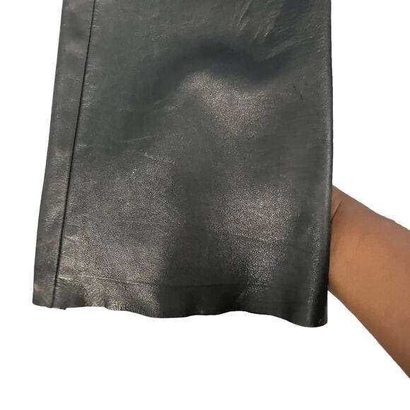 Swann Women's Black Leather Flare Bootcut Pants Size Large - Picture 5 of 11